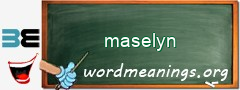 WordMeaning blackboard for maselyn